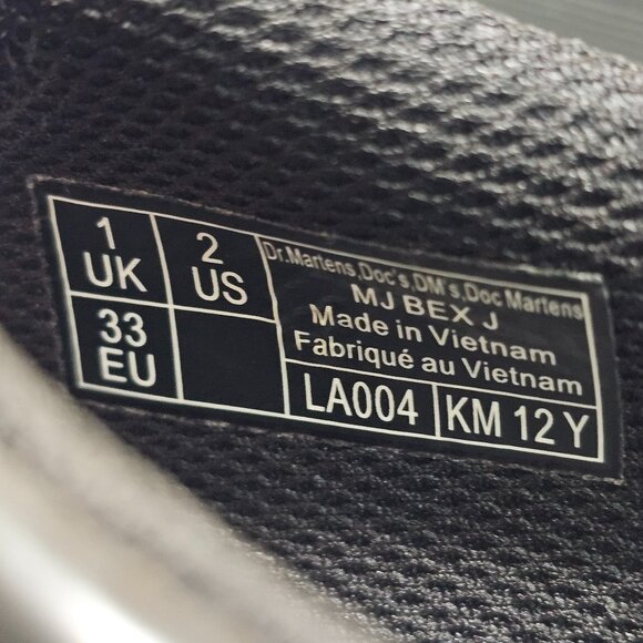 Doc Dr Martens MJ Bex J Shoes Black Leather Mary Jane Dress Boots Girls Size 2 - Picture 9 of 11